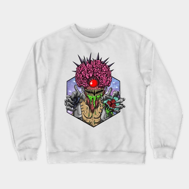 mother brain metroid Crewneck Sweatshirt by sample the dragon